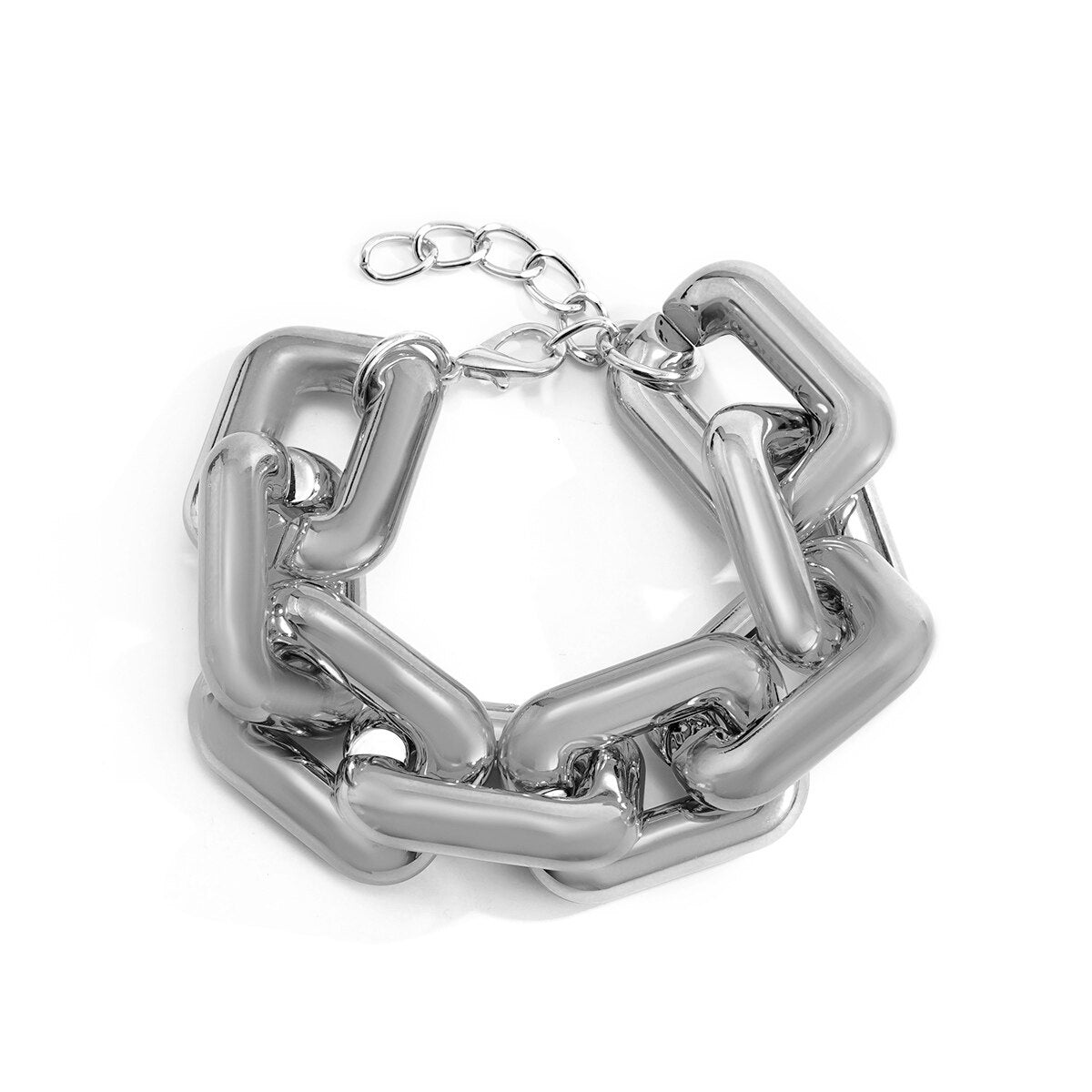 Hollow Retro Punk Square Thick Chain Tassel Bracelet Silver Colour - iRelax® Australia