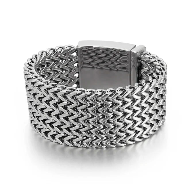 Mesh Polished Link Chain Bracelet 30mm Silver - iRelax® Australia
