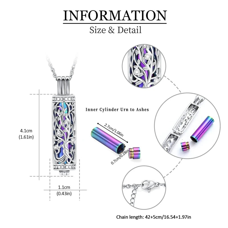 Cremation Jewellery Cylinder Urn Necklace - iRelax® Australia