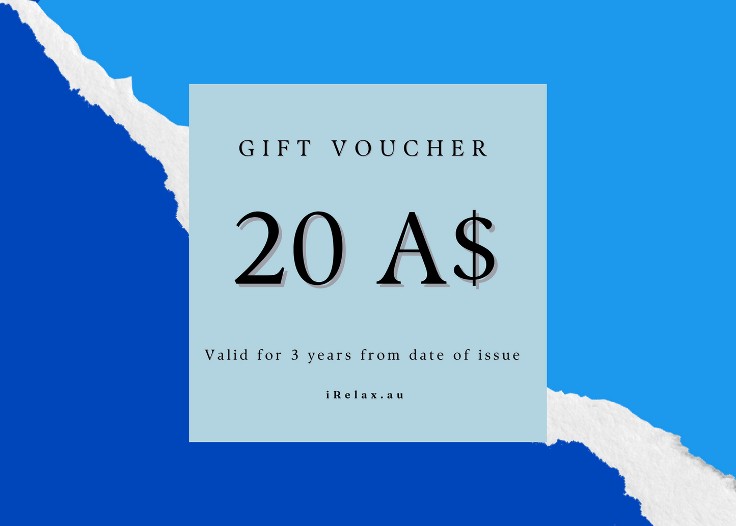 iRelax® Australia Gift Card $20.00 - iRelax® Australia