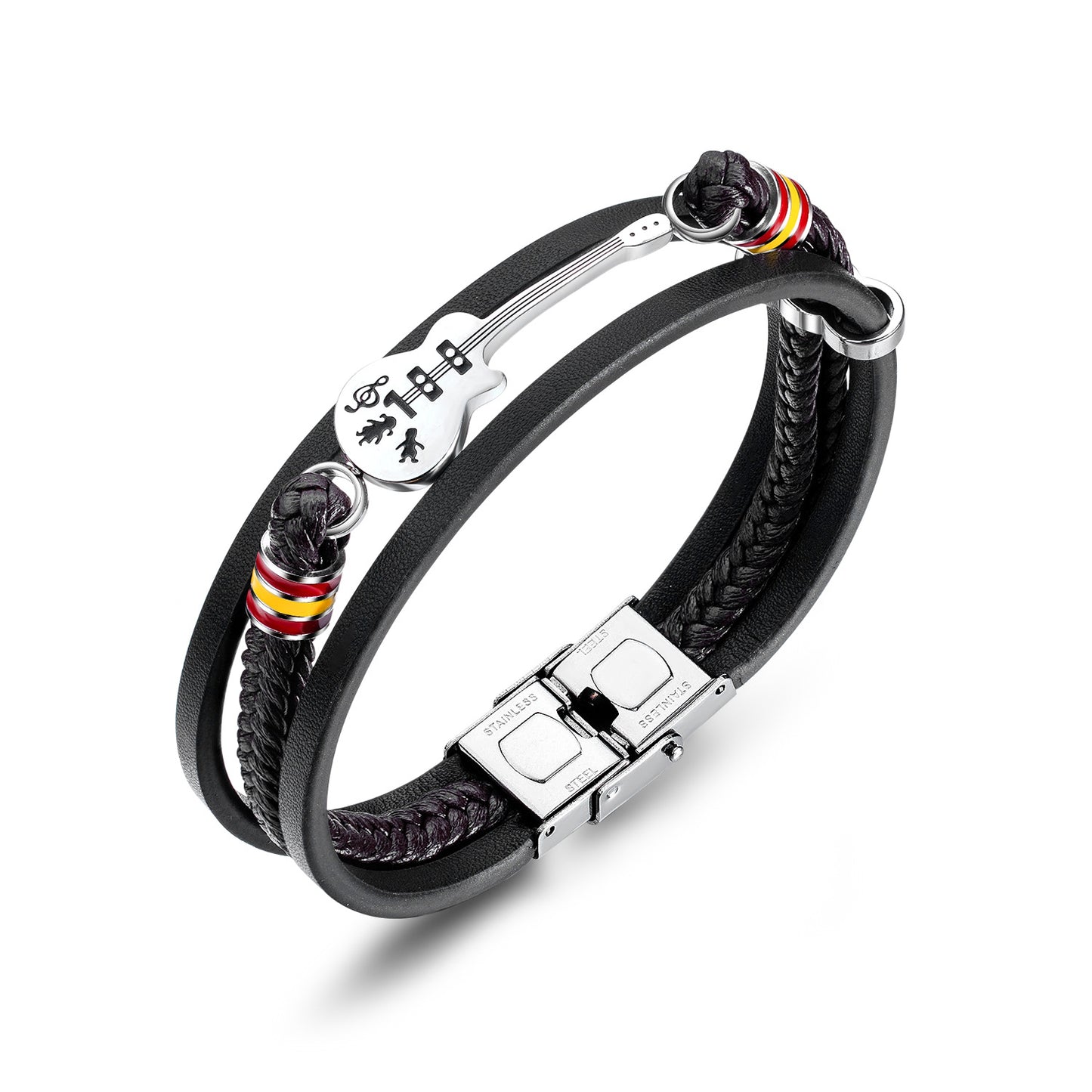 Multilayer Braided Men's Guitar Leather Cord Bracelet - iRelax® Australia