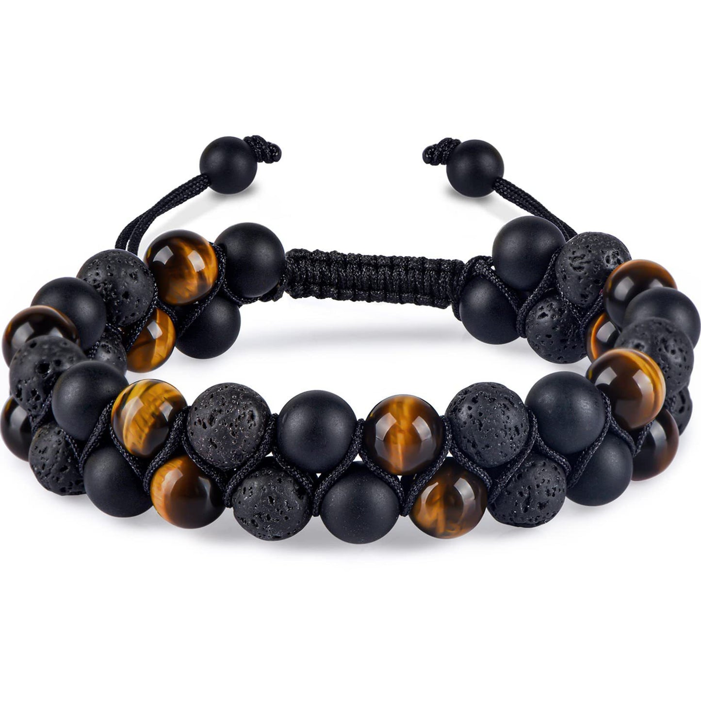 Natural Tiger Eye Agate Adjustable Black Magnet Bracelet - iRelax Australia