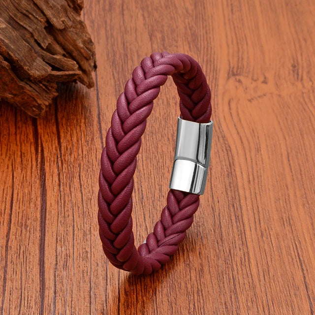 Handmade Woven Leather Wrap Bracelets Purple Rope-White - iRelax® Australia