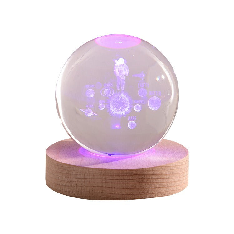 3D Starry Sky White Crystal Ball Glow Night Light - iRelax® Australia