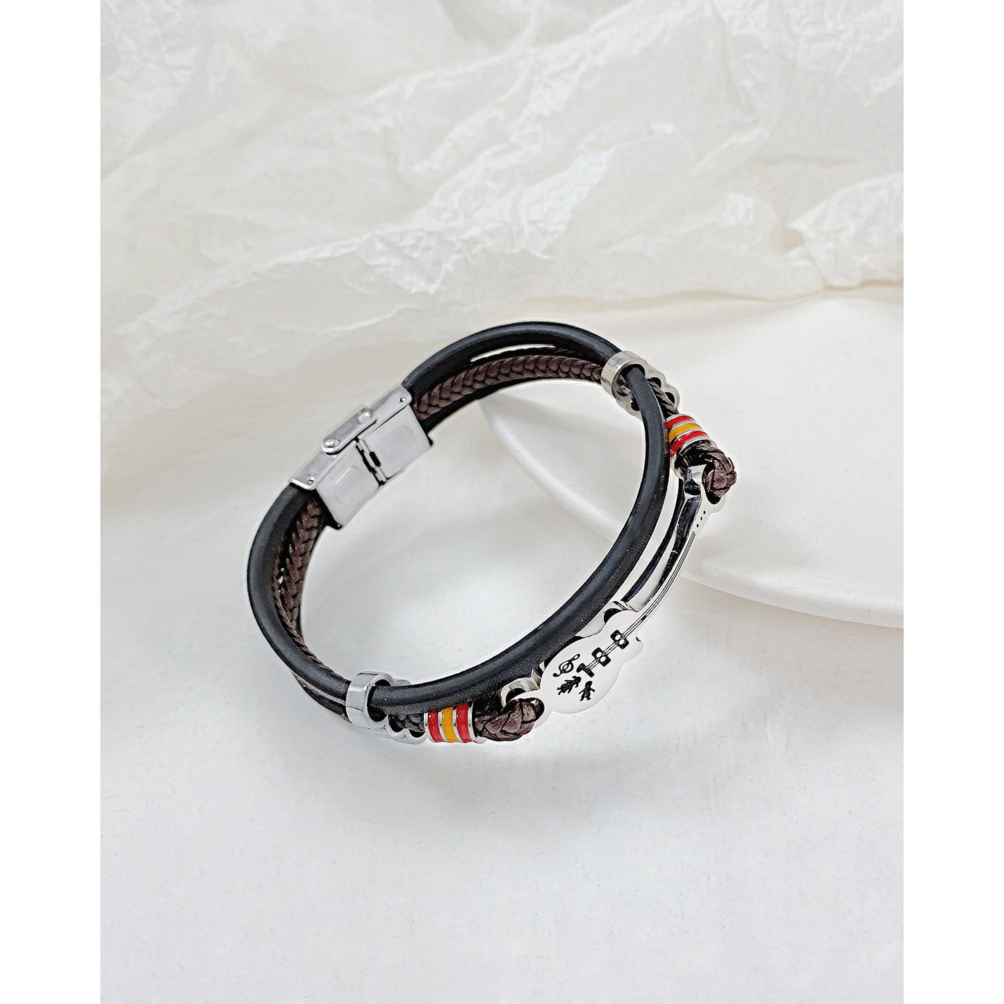 Multilayer Braided Men's Guitar Leather Cord Bracelet - iRelax® Australia