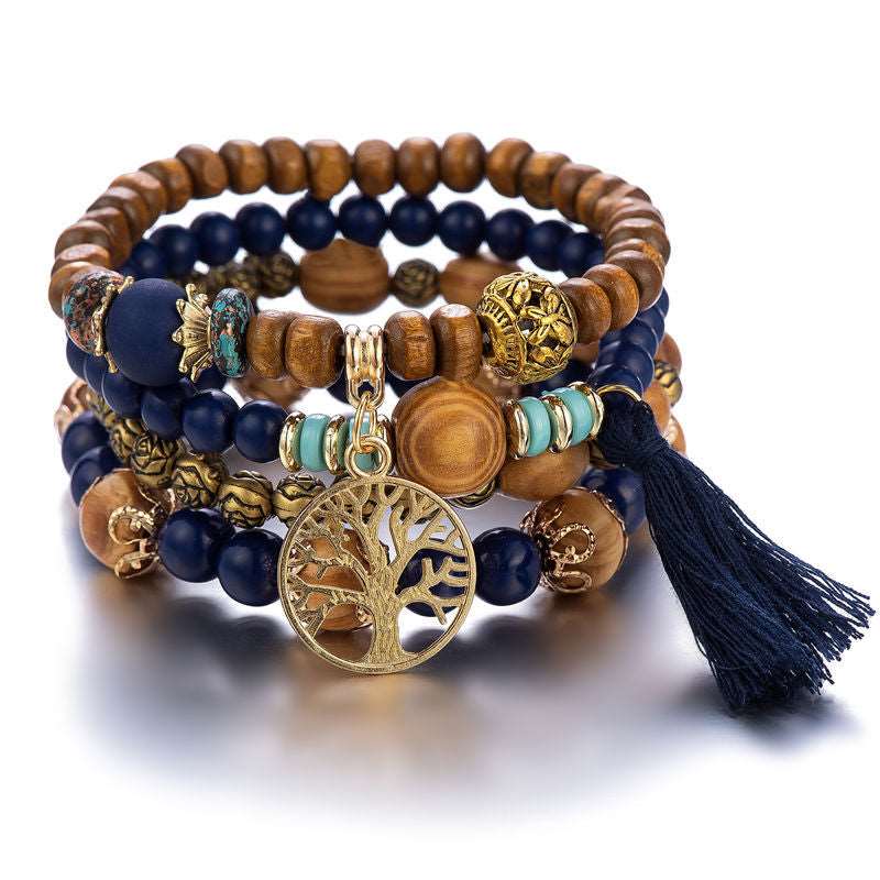 Boho Multilayer Wooden Beaded Stretch Bracelet Molan B0010-6 - iRelax® Australia