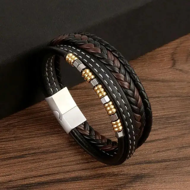 Classic Multilayer Leather Beaded Bracelet A4 - iRelax® Australia
