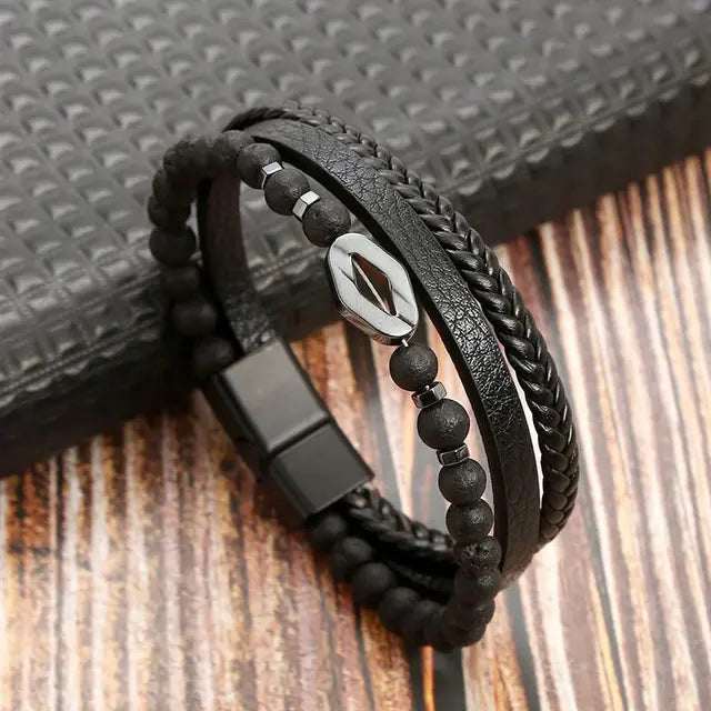 Classic Multilayer Leather Beaded Bracelet J3 - iRelax® Australia