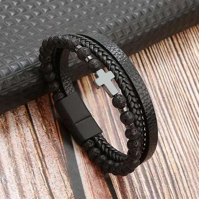 Classic Multilayer Leather Beaded Bracelet H3 - iRelax® Australia