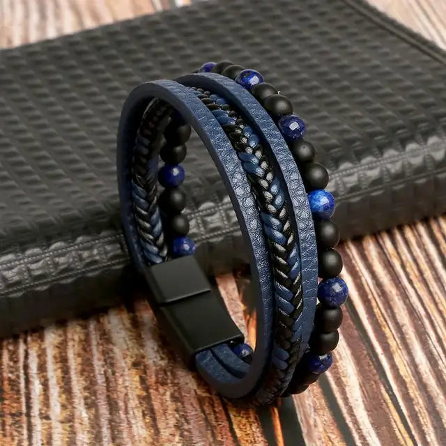 Classic Multilayer Leather Beaded Bracelet F3 - iRelax® Australia