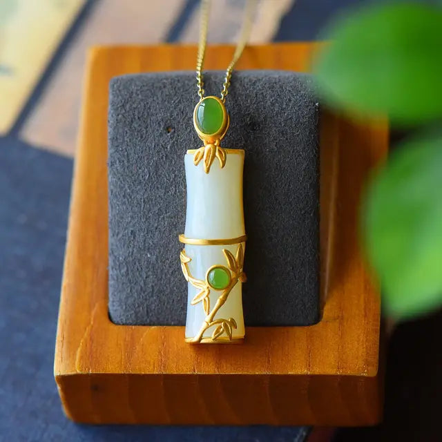 Jade Phoenix Gilt Necklace Pendant White-8 - iRelax® Australia