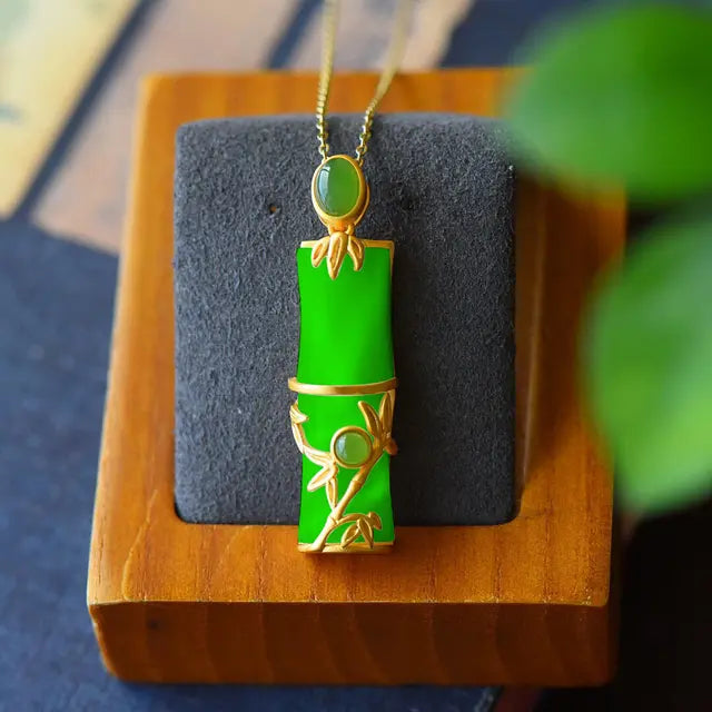 Jade Phoenix Gilt Necklace Pendant Green-7 - iRelax® Australia