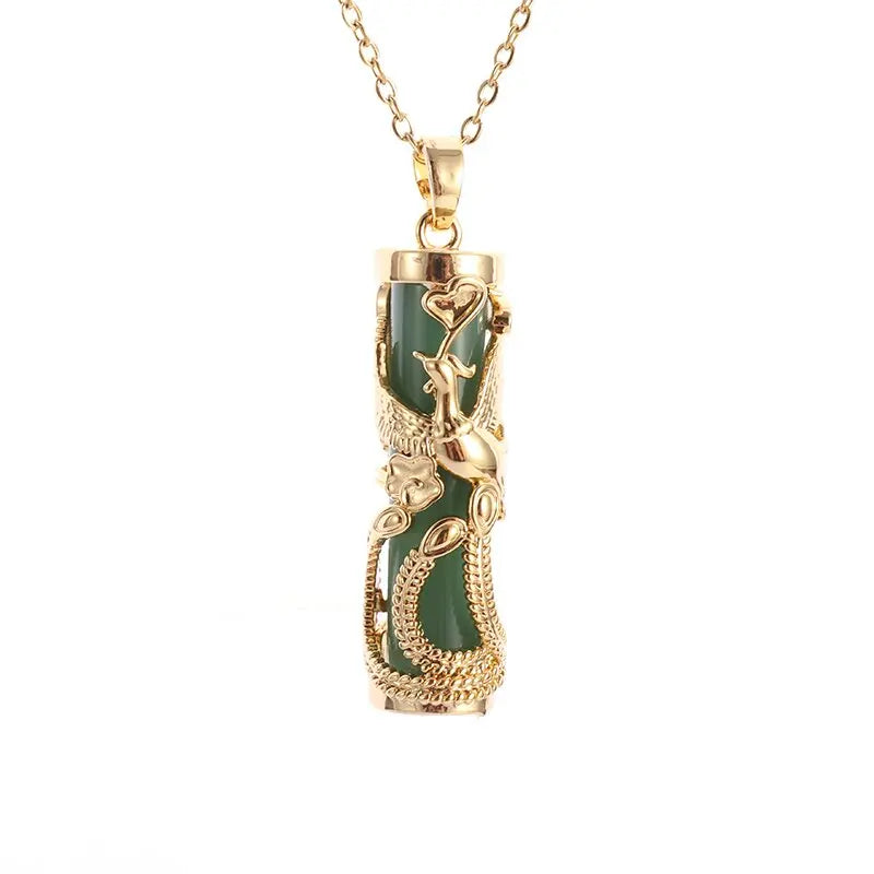 Jade Phoenix Gilt Necklace Pendant - iRelax® Australia