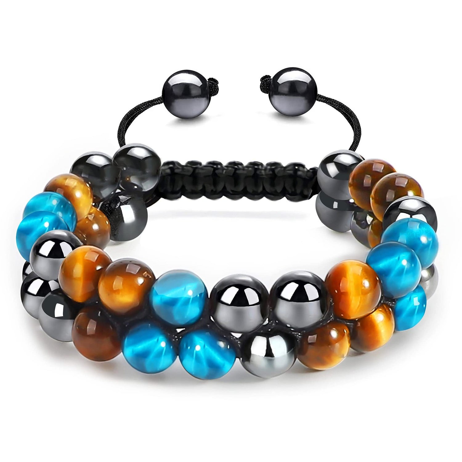Natural Tiger Eye Agate Adjustable Black Magnet Bracelet A - iRelax Australia