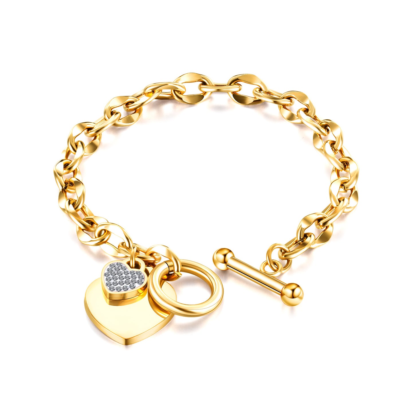 Love OT Buckle High Quality Titanium Steel Bracelet Golden - iRelax® Australia