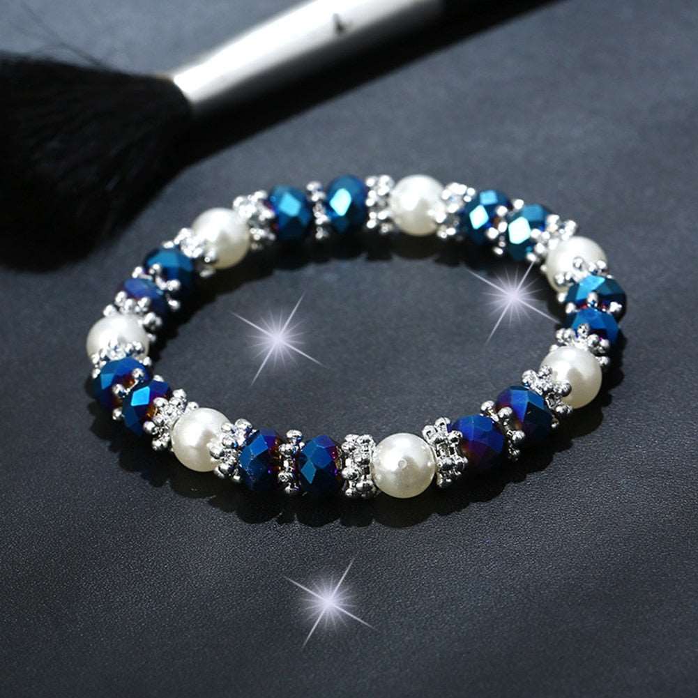 Colorful Rhinestone Faux Pearl Bracelet - iRelax® Australia