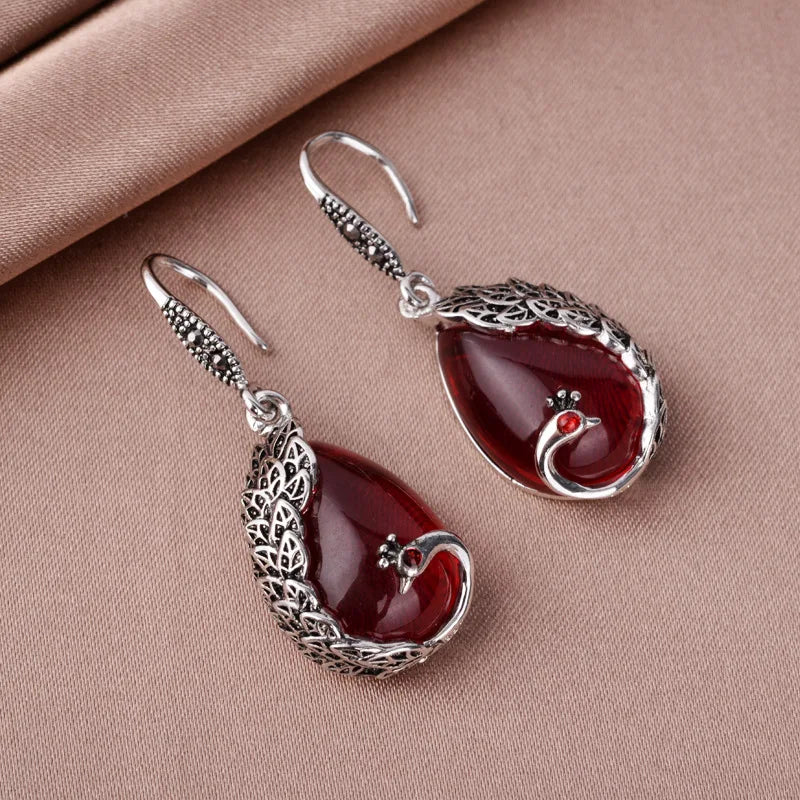 Jade Peacock Shaped Drop Earrings - iRelax® Australia