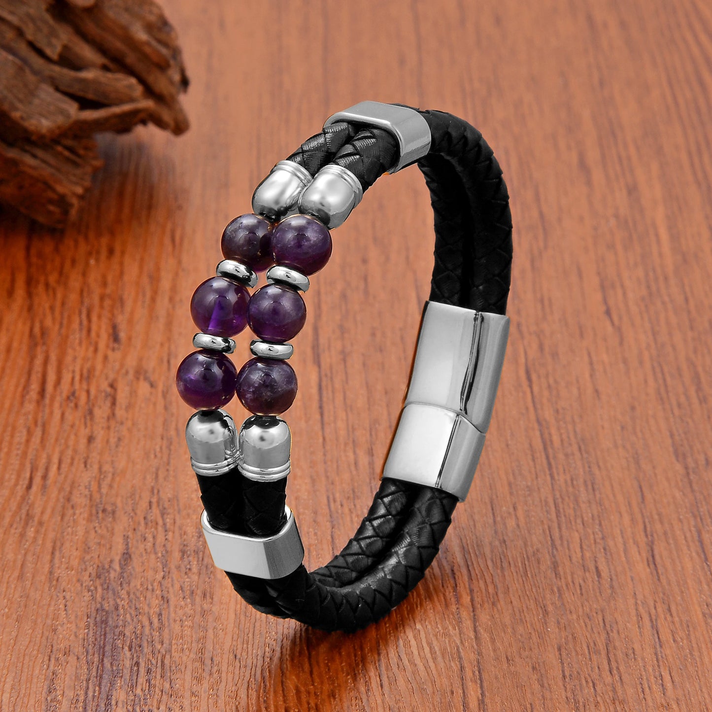 Luxury Natural Stones Double Genuine Leather Bracelet - iRelax® Australia