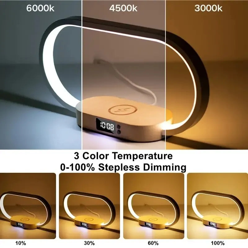 Wireless Charging Dock with Clock and LED Night Light - iRelax Australia