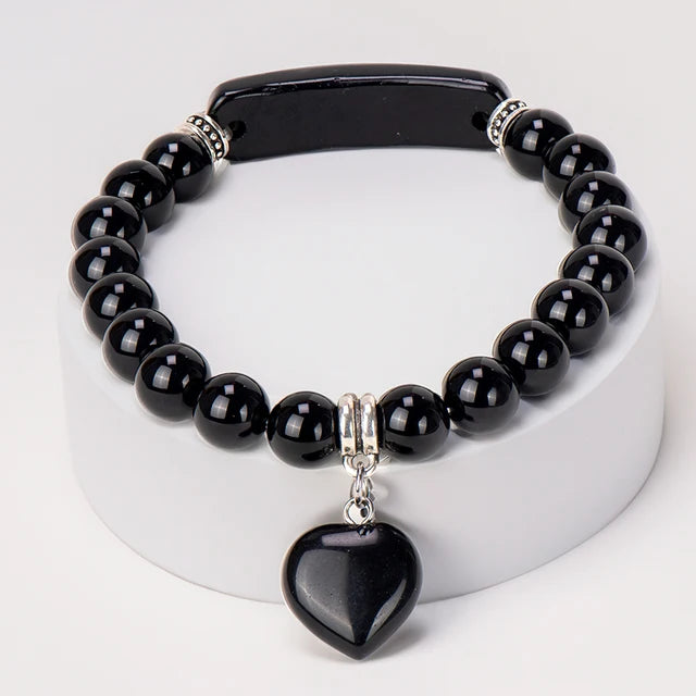Natural Moonstone Jade Beaded Bracelet Black - CYSL24G - iRelax® Australia