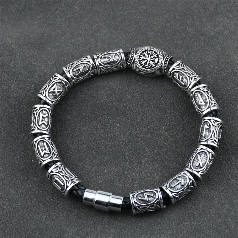 Viking Norse Runic Runes Beads Charm Magnetic Bracelet - iRelax® Australia