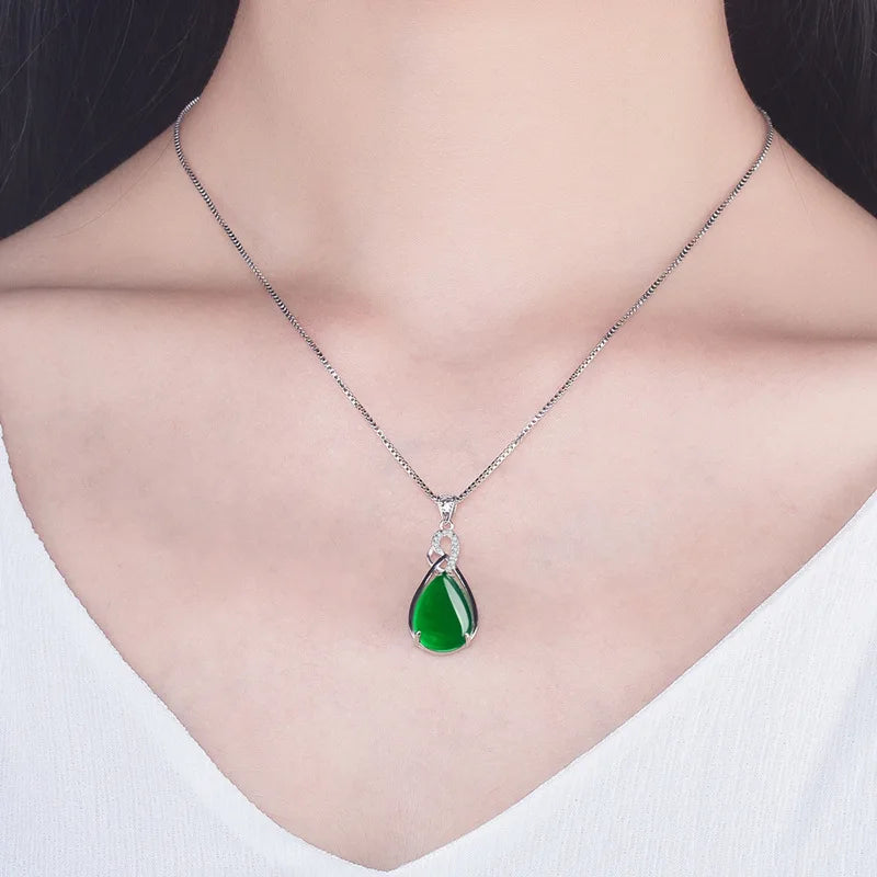 Natural Corundum Pendant Jade Turquoise Collarbone Necklace - iRelax® Australia