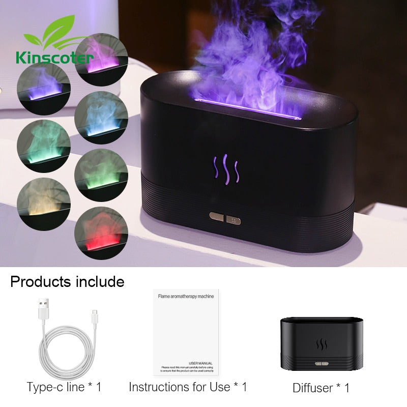 Air Humidifier Ultrasonic Cool Mist Maker Essential Oil Diffuser Aroma Lamp 180ml Black Pro - iRelax Australia