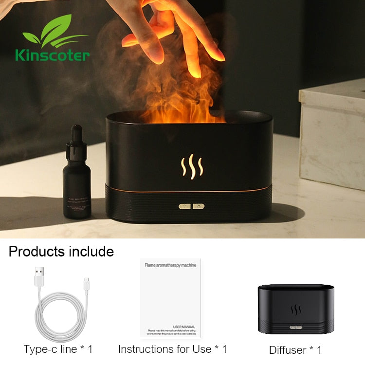 Air Humidifier Ultrasonic Cool Mist Maker Essential Oil Diffuser Aroma Lamp 180ml Black - iRelax Australia