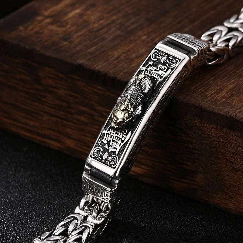 Chinese Retro Style Silver Double-Stranded Men's Bracelet - iRelax® Australia