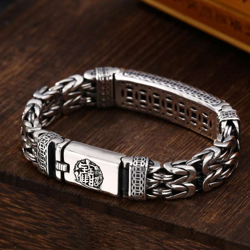 Chinese Retro Style Silver Double-Stranded Men's Bracelet - iRelax® Australia