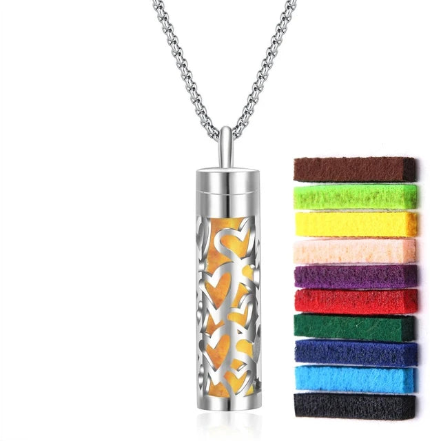 Stainless Steel Aromatherapy Necklace Diffuser Pendant Design Q - iRelax® Australia