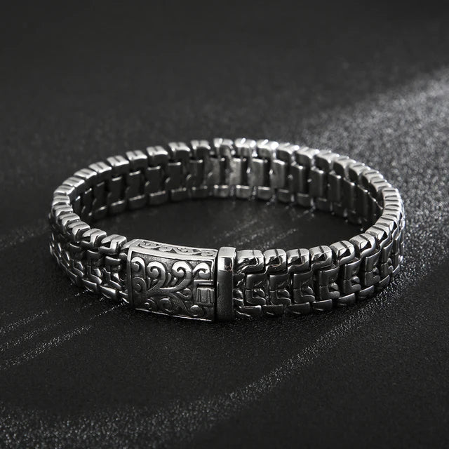 Vintage Punk Style Stainless Steel Link Chain Bracelet Silver - iRelax® Australia
