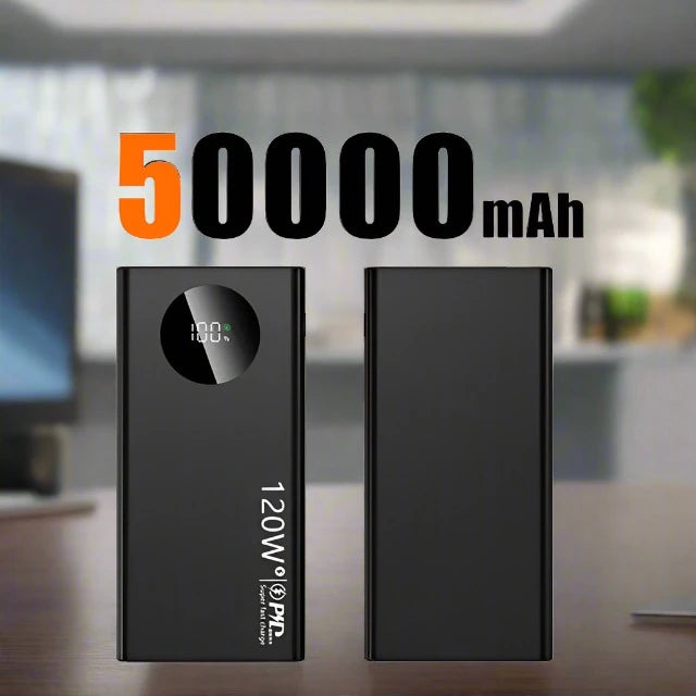 120W High Capacity Digital Display Power Bank Black 50000mAh - iRelax® Australia