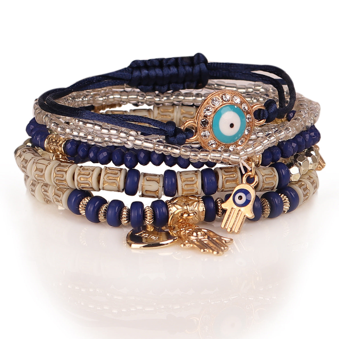 Hand-Beaded Fashion Eye Bead Temperament Multi-Layer Bracelet B0045-6 - iRelax® Australia