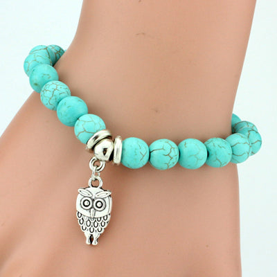Vintage Boho Charm Natural Stone Bracelet Owl - iRelax® Australia
