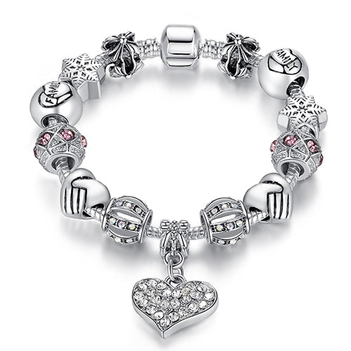 Unique 925 Silver Crystal Charm Bracelet 21cm - iRelax® Australia
