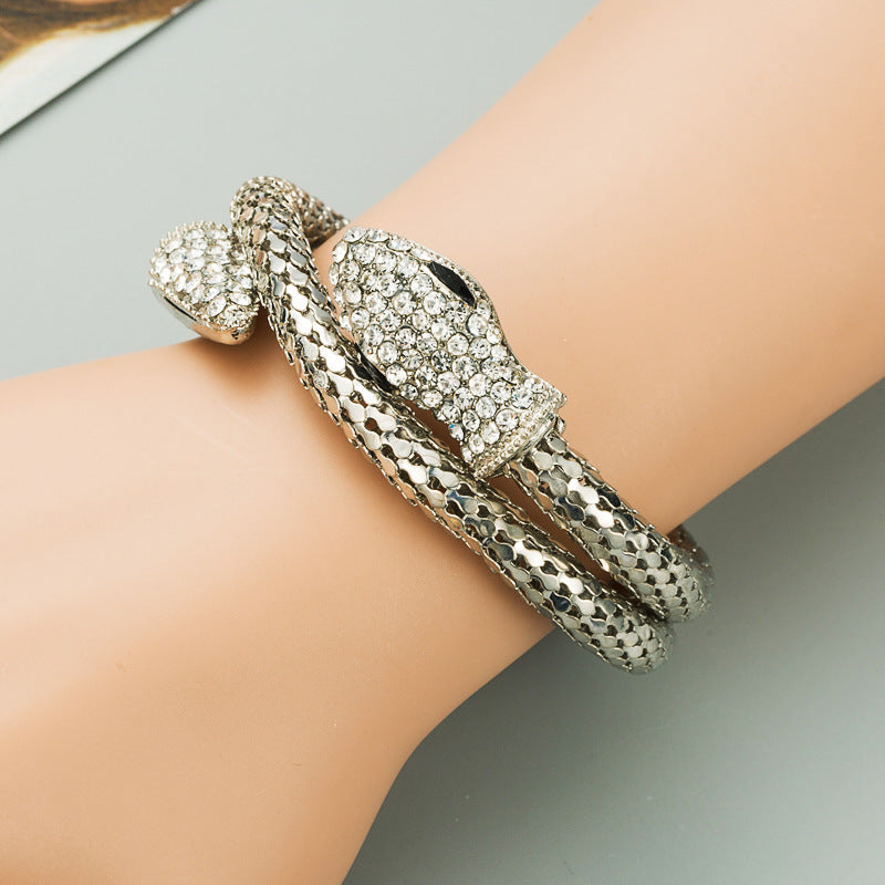Punk Style Snake Shape Winding Bracelet Silver - iRelax® Australia