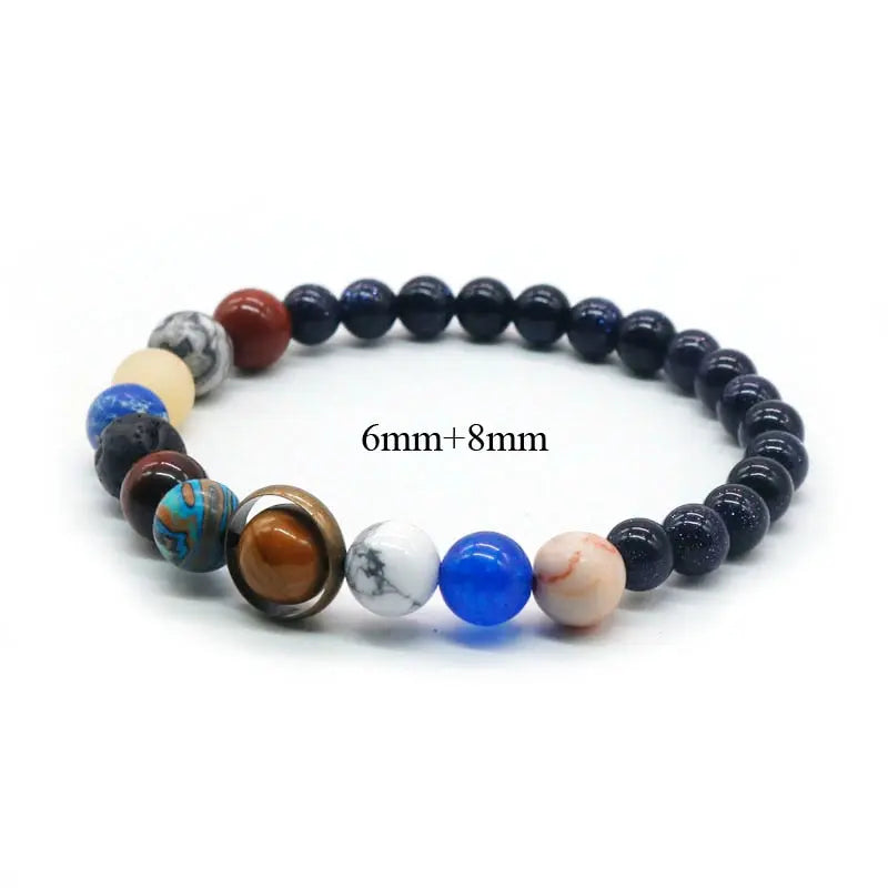 Universe Solar System Natural Stone Bracelet BS 6mm-8mm - iRelax® Australia