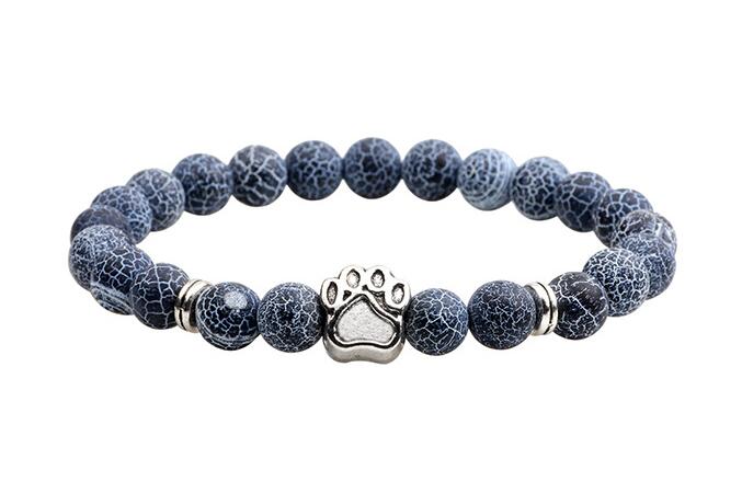 Dogs Cat Paw Natural Stone Elastic Rope Beads Bracelet H17003 - iRelax® Australia