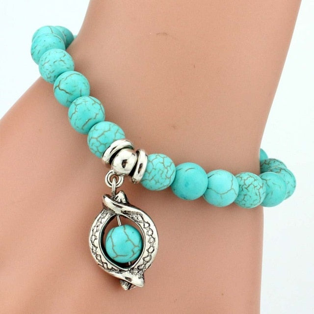 Vintage Boho Charm Natural Stone Bracelet Snake - iRelax® Australia