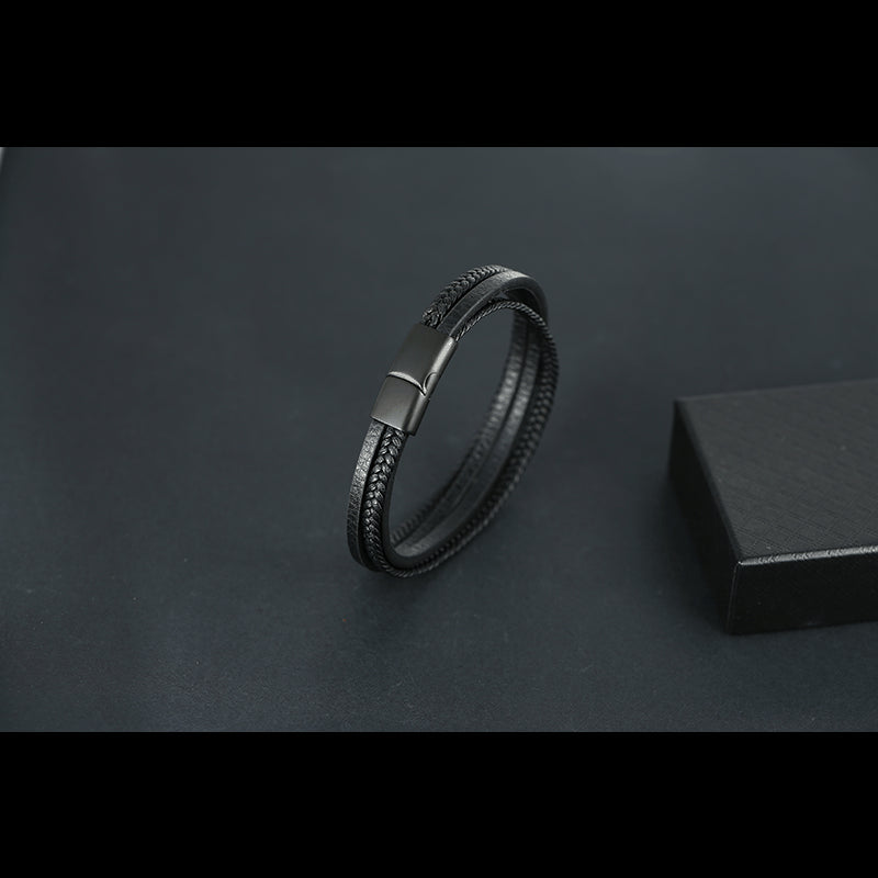 Multilayer Braided Cowhide Premium Leather Stainless Steel Bracelet - iRelax® Australia