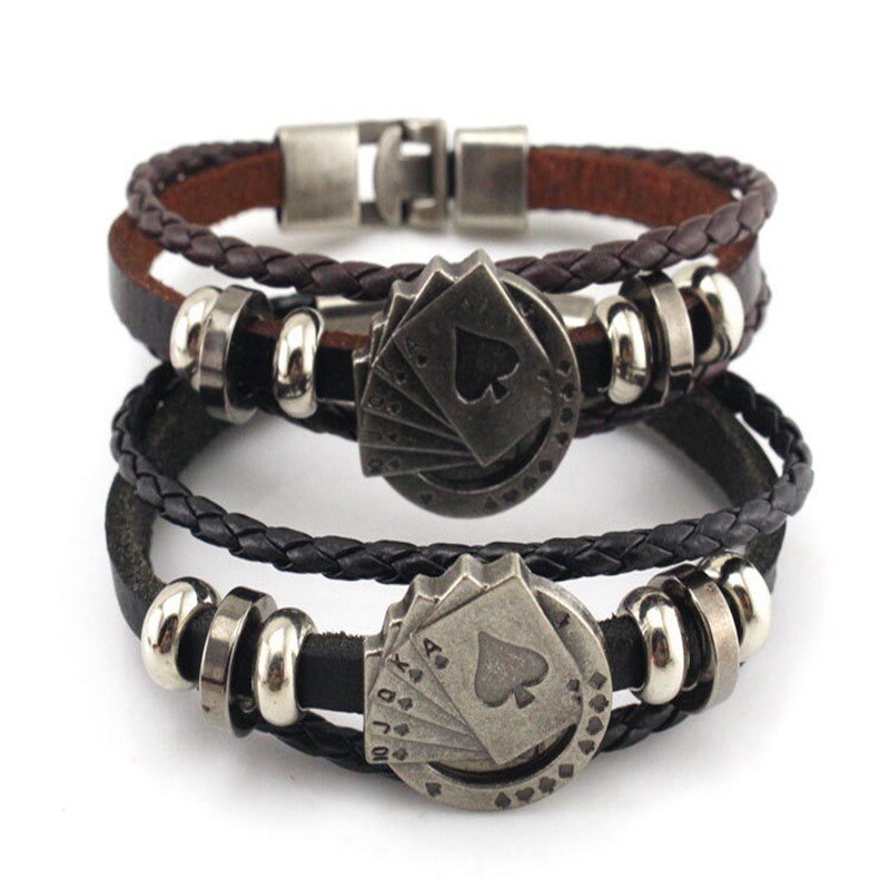 Cowhide Playing Card Three Layer Bracelet - iRelax® Australia