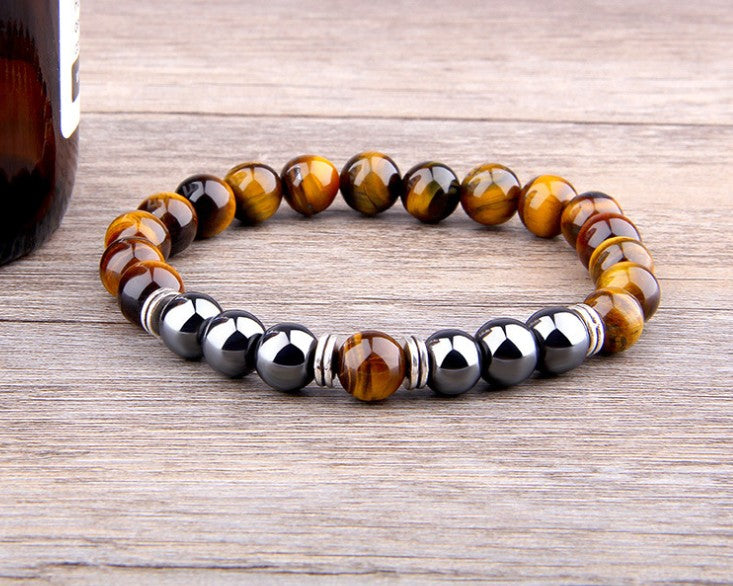 Wild Tiger's Eye Obsidian Hematite Elastic Bracelet - iRelax® Australia