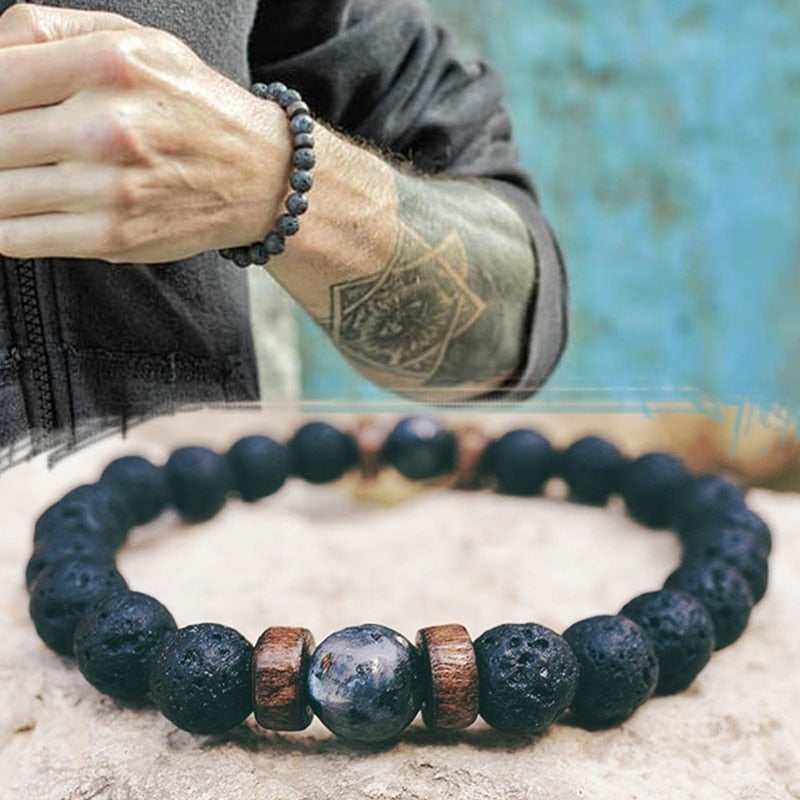 Natural Moonstone Tibetan Chakra Lava Stone Bracelet - iRelax® Australia