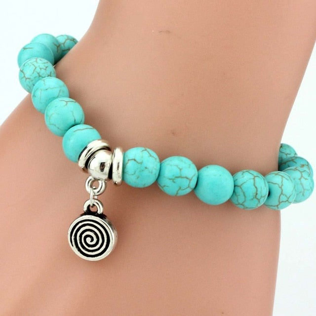 Vintage Boho Charm Natural Stone Bracelet Spiral - iRelax® Australia