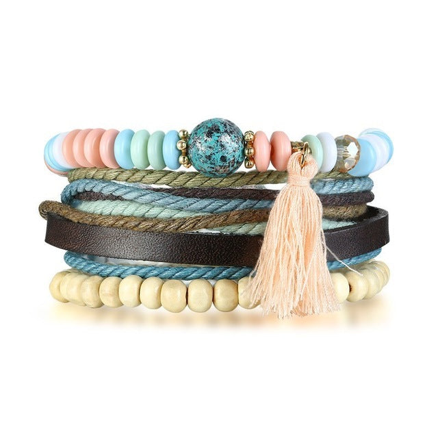 4pcs Set Adjustable Length Bohemia Bracelets Blue - iRelax® Australia