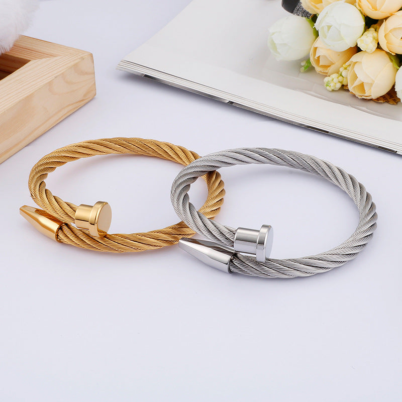 Titanium Steel Nails Open Bracelet for Women - iRelax® Australia