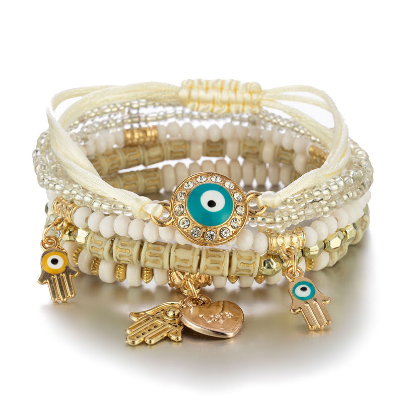 Hand-Beaded Fashion Eye Bead Temperament Multi-Layer Bracelet B0045-2 - iRelax® Australia
