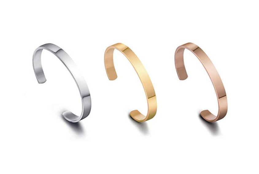 Simple Glossy Open Bangle Titanium Steel C-Shaped Bracelet - iRelax® Australia