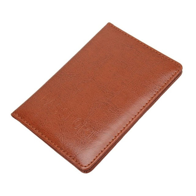 Leather RFID Passport Cover with Credit Card Holder Brown - iRelax® Australia